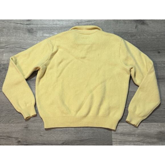Polo Golf Ralph Lauren Women’s 100% Wool 1/4 Zip Sweater XL Yellow Pullover - Picture 4 of 5